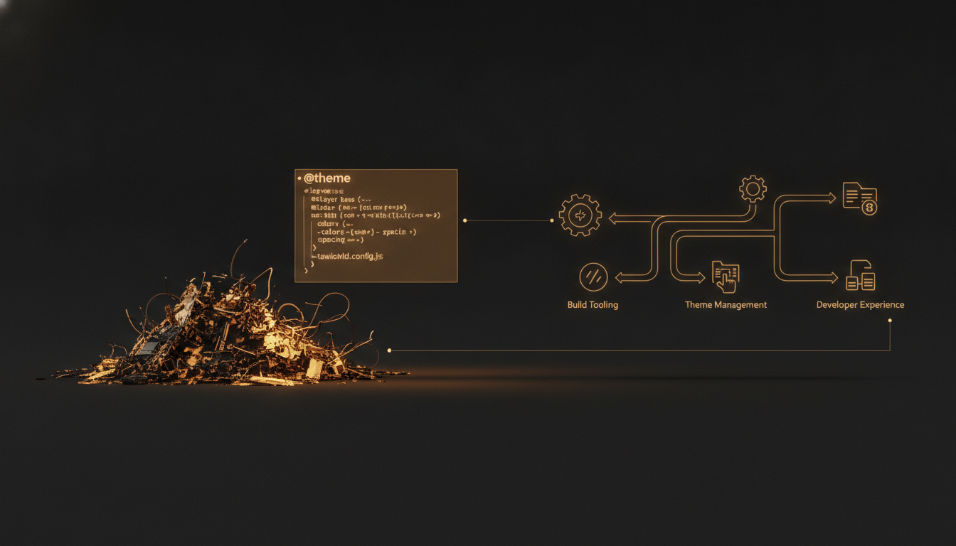 Illustration for: Tailwind v4 CSS-First Config: Deleting tailwind.config.js for a theme Block